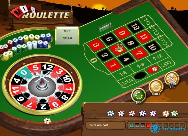 Play Mini Roulette có bánh xe nhỏ hơn Roulette truyền thống