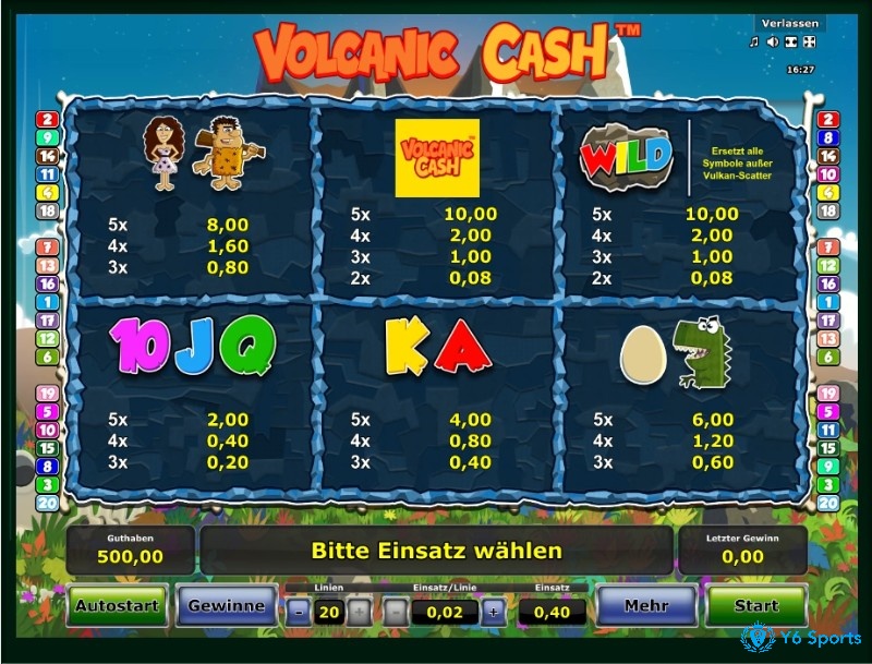 Game slot Volcanic Cash có chủ đề về những người thượng cổ