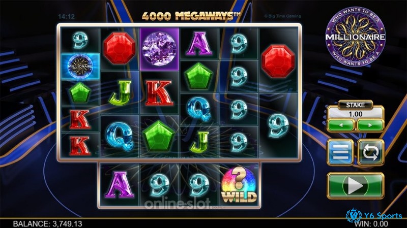 Giao diện trò chơi Who Wants to Be a Millionaire Megaways