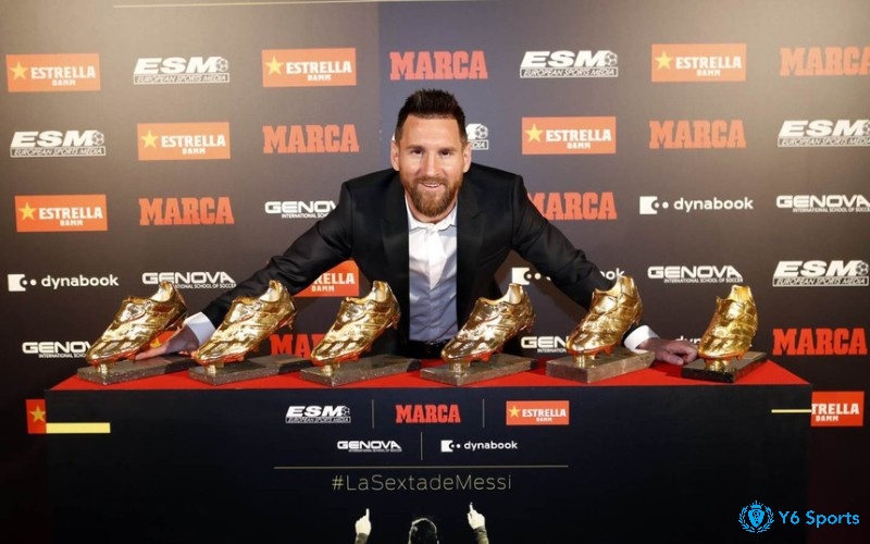 Messi đã sáu lần giành được chiếc giày vàng
