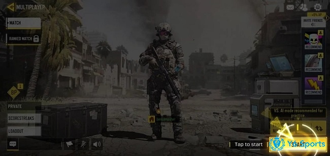 Giao diện chính của Call Of Duty Modern Warfare khi hoàn tất quá trình tải về