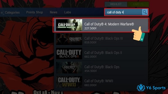 Tìm kiếm Call of Duty và bấm vào biểu tượng game
