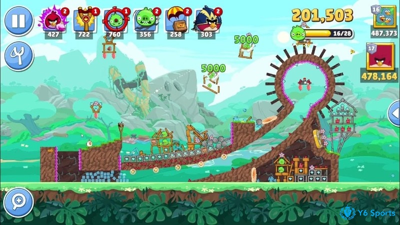 Đồ họa dễ thương, ngộ nghĩnh của Game Angry Birds Friends: Skies Unknown