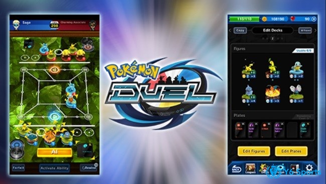 Đồ hoạ trong Pokémon Duel là sự kết hợp giữa 2D và 3D