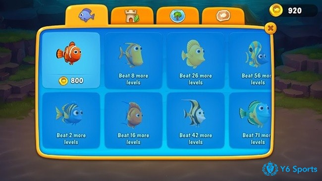 Mua các loại cá khác nhau trong cửa hàng Fishdom