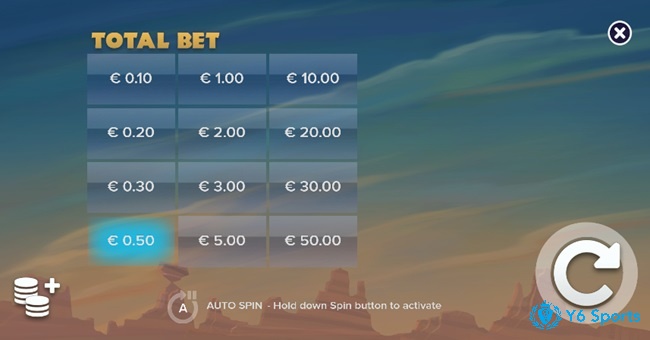 Slot có chi phí cược phù hợp dao động từ 0,1€. đến 50€.